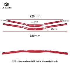 Enlee BH-40 Alüminyum Kırmızı 31.8 780mm Riser Mtb Gidonu