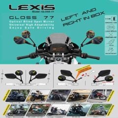 Lexis Gloss 77 Universal Optik Dış Bükey Geniş Açılı Motosiklet Kör Nokta Aynası